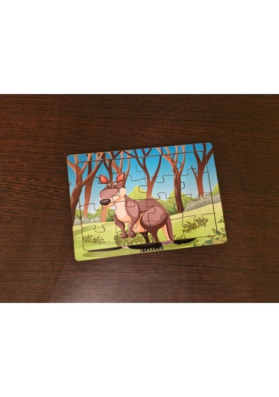 Kanguru 16 Parça Eğitici Öğretici Ahşap Çocuk Puzzle Yapboz Bebek Çocuk Oyuncak