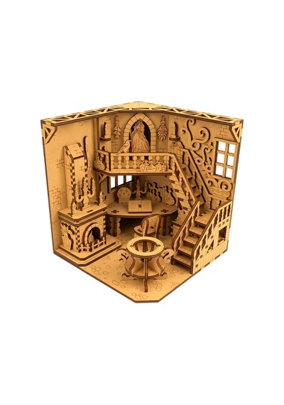 Algwooddesign Peri Evi Ahşap Maket, 97 Parça Dıy Minyatür Peri Evi Modeli, Peri Led Dahil, Mdf 3d Puzzle, Hobi Ve Dekorasyon Seti, 12,6 X 12,6 X 13,5
