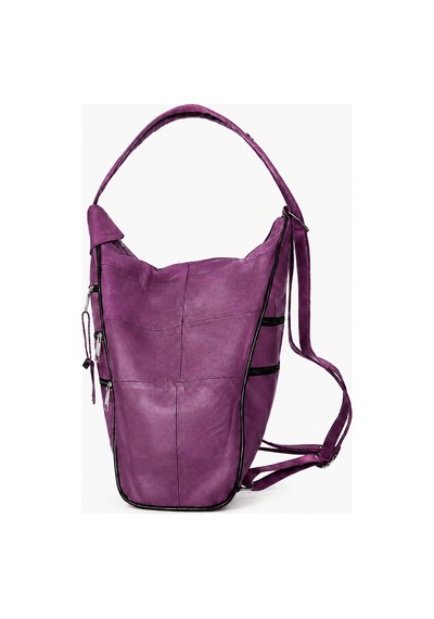 Levano Leather %100 Hakiki İtalyan Kuzu Derisi Kadın Sırt Çantası Mor