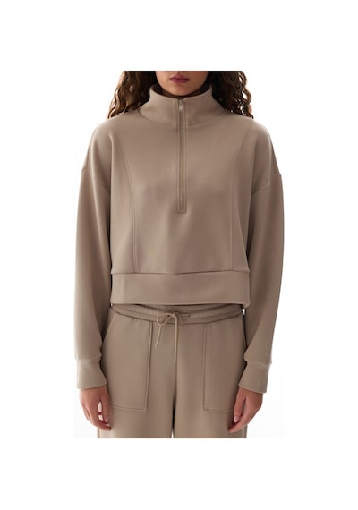Penti Bej İpeksi Dokunuş Silky Touch Yarım Fermuarlı Sweatshirt