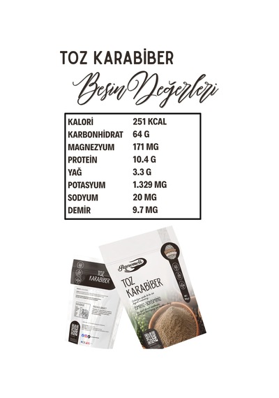 Toz Karabiber 100 Gr İnce Öğütülmüş Karabiber, Aromatik Baharat, Et, Tavuk Ve Yemekler İçin