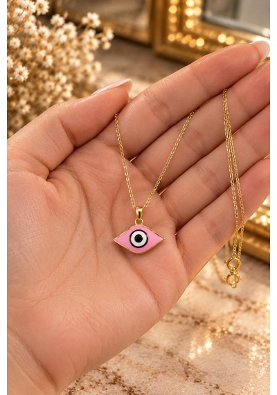 Pembe Göz Altın Kolye