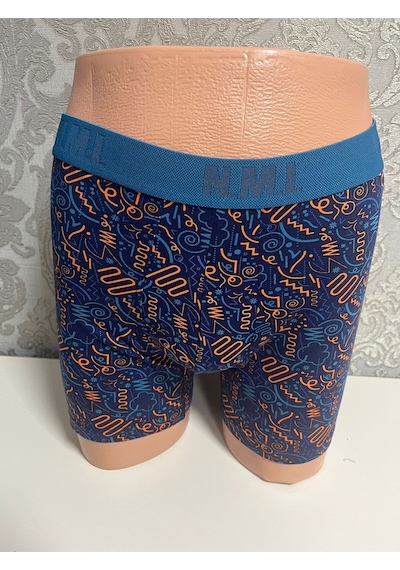 Erkek Boxer Turuncu Mavi