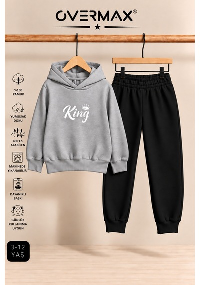 Overmax King Baskılı Çocuk Kapüşonlu Sweatshirt-eşofman Takımı 3-12 Yaş Gri Üst-siyah Alt - 921700280 Gri Üst-siyah Alt Overmax King Baskılı Çocuk Kapüşonlu Sweatshirt-eşofman Takımı 3-12 Yaş Gri Üst-siyah Alt - 921700280 Gri Üst-siyah Alt