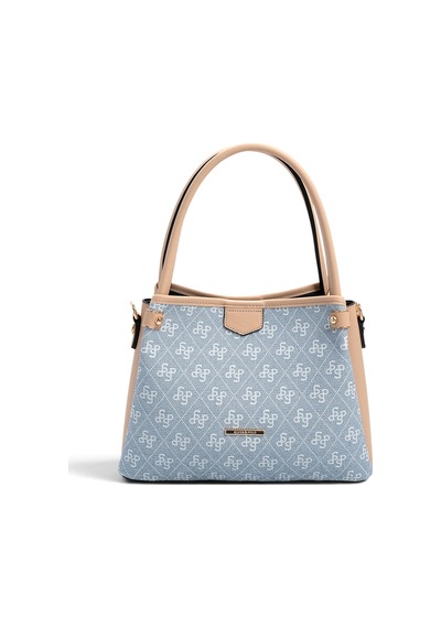 Silver Polo Sp1254 Kadın El Çantası Monogram Mavi-ten