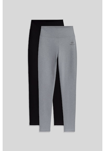 Tommylife Slim Fit 2li Paket Siyah-gri Melanj Kadın Kapri Tayt - 94011 Siyah-grı Mlnj