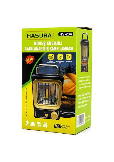 Solar - Güneş Enerjili Usb Şarjlı Nostalji Solar Lamba 1500mah Hs-234 4741