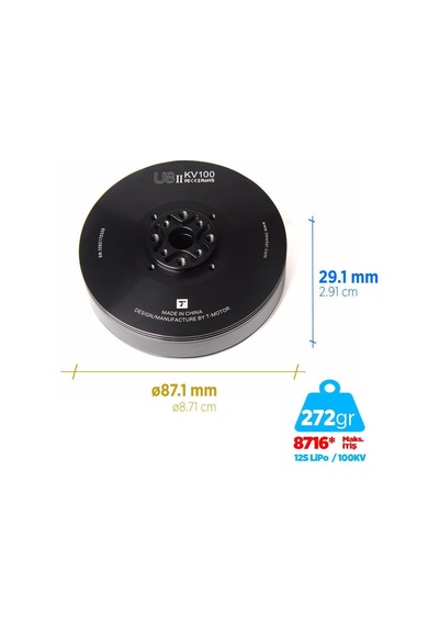 T-motor U Power Type U8ıı 100kv Brushless Fırçasız Brushless Fırçasız Uav Motor Multikopter Multi-rotor Quadcopter Hexacopter Drone Motoru