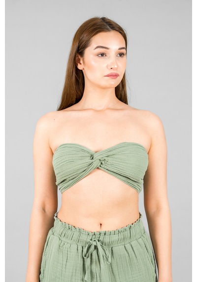 Asc Sun Kadın Müslin Crop Top Mint