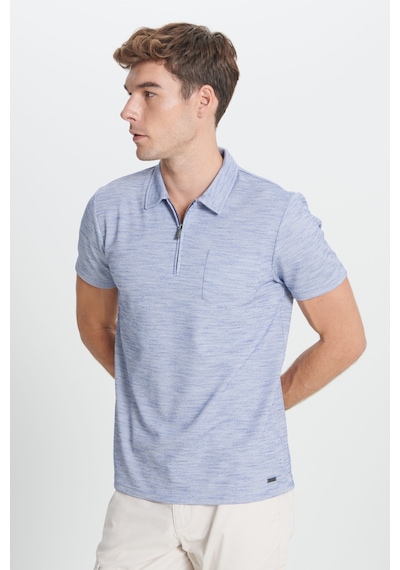 AC&Co / Altınyıldız Classics Erkek Lacı Slim Fit Dar Kesim Polo Yaka Çizgili Cepli Tişört Lacı