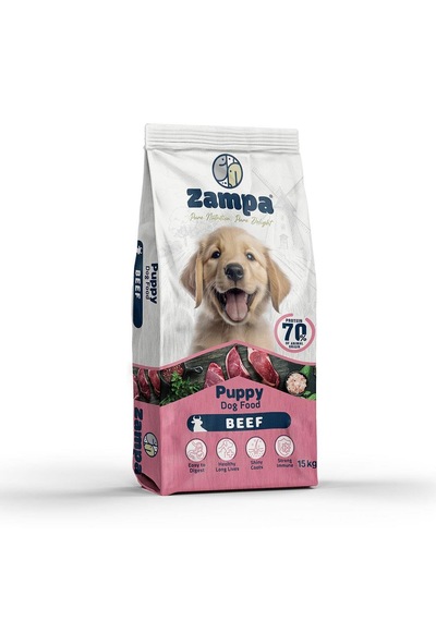 Zampa Tam ve Dengeli Biftekli Yavru Köpekler İçin Kuru Mama 15 KG