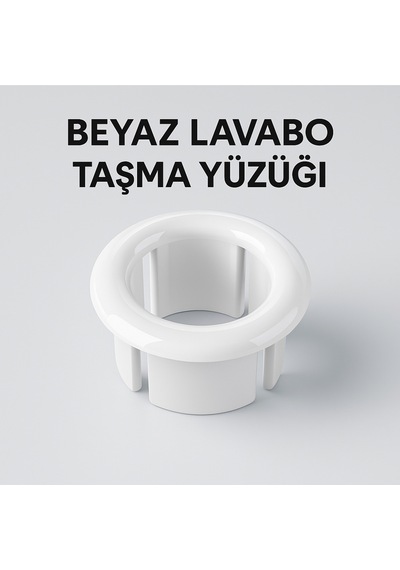2 Adet Beyaz Lavabo Taşma Yüzüğü Evye Taşma Deliği Kapağı Plastik Gider Aksesuarı Uyumlu Diğer