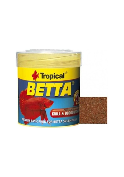 Tropical Betta Krill Ve Kan Kurdu Katkılı Pul Yem 50 ML