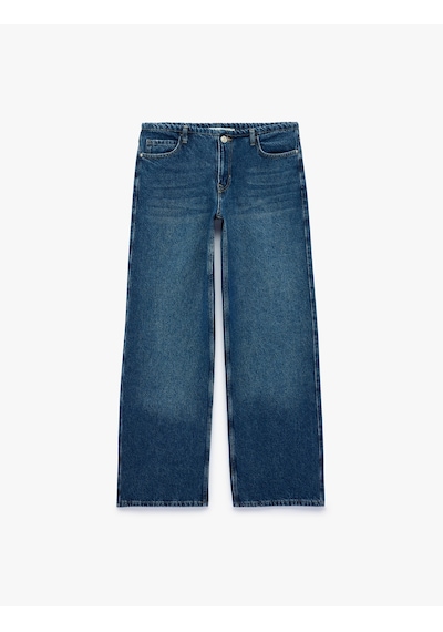 Koton Pamuklu Fermuarlı Düşük Bel Düğmeli Baggy Denim Pantolon - Baggy Jeans Orta İndigo 7wal40228md Koton Pamuklu Fermuarlı Düşük Bel Düğmeli Baggy Denim Pantolon - Baggy Jeans Orta İndigo 7wal40228md