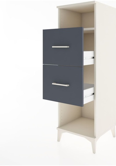 Hyperion Dolap Tek Raflı 2 Çekmeceli 44x44x134 Aytaşı-antrasit Aytaşı