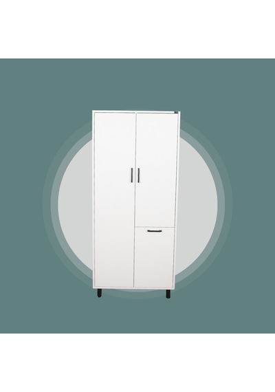 Çok Amaçlı & Tek Çamaşır Sepetli Banyo Dolabı Beyaz