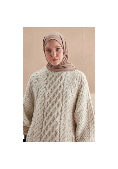 Ardün Hijab Bej Luxury Penye Şal Bej - 665598080 Bej