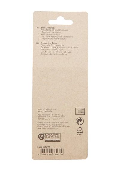 Faber-castell Şerit Düzeltici, 5mm X 12m, Hızlı Kapatıcı, Kuruma Süresi Gerektirmez, Asorti Renkler Genel