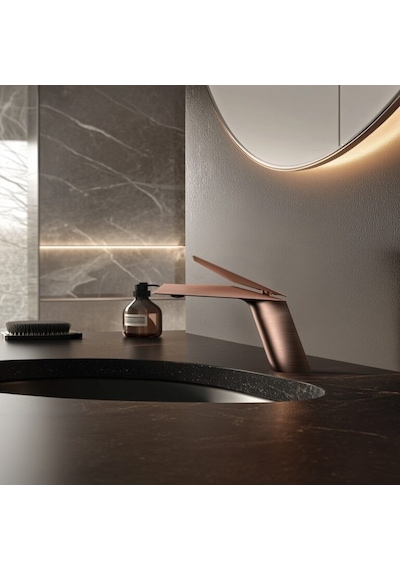 Neo Fırçalanmış Bronz Lavabo Bataryası Renkli
