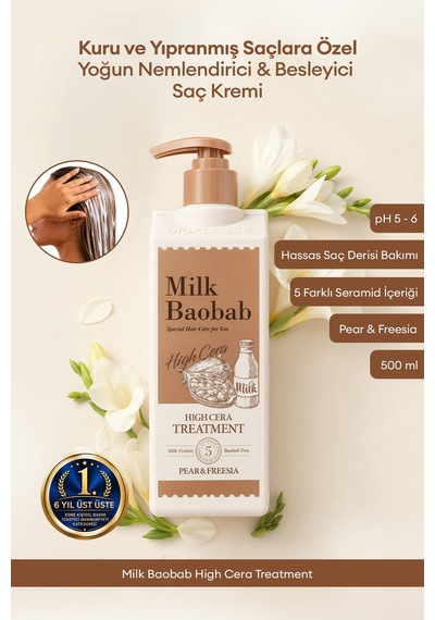 Yoğun Nemlendirici & Besleyici Saç Kremi Mılk Baobab High Cera Treatment Pear&freesia
