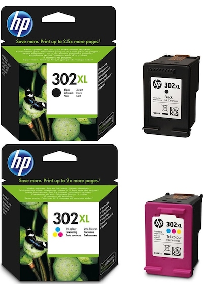 Hp 302Xl Siyah F6U68Ae Hp 302Xl Renkli Kartuş 3830