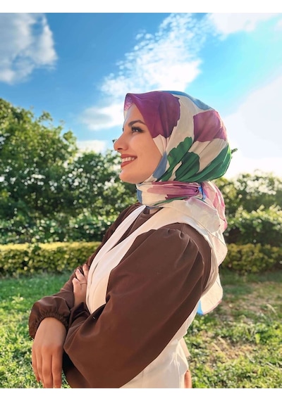 Moda Kaşmir Palet Desen Bambu Eşarp Eflatun