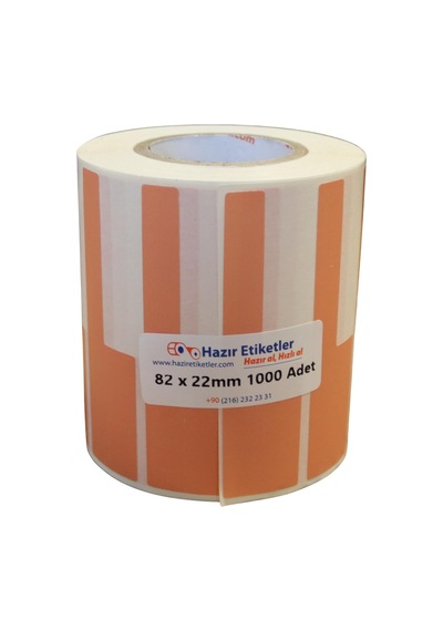 Kablo Bağlama Ve Tanımlama Etiketi Mat Pp Opak 82x22mm 1000 Adet Turuncu Çok Renkli