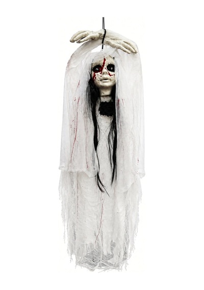 Halloween Cadılar Bayramı Sensörlü Işıklı Sesli Hayalet Gelin Asılabilir Büyük Korku Süsü 120 Cm Diğer