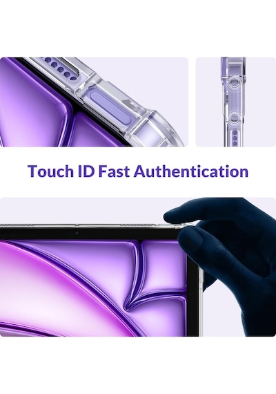 Apple Uyumlu iPad, Air 11 İnç Air 6.nesil M2 Kılıf Arkası Şeffaf Köşe Korumalı