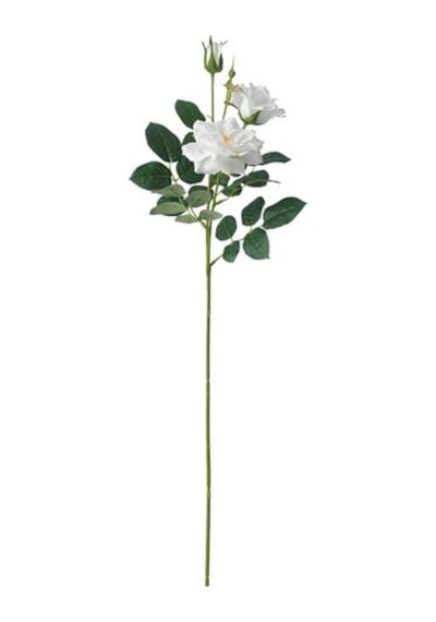 Ikea Smycka Yapay Çiçek, Beyaz, 65 Cm, Gül