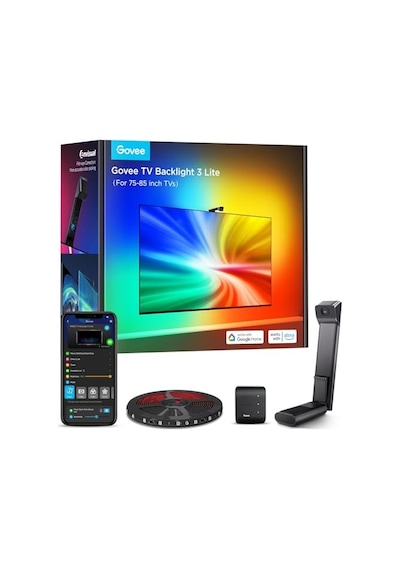 Govee Envisual Led 3 Lite Tv Arkası Led Şerit Ambiyans Aydınlatma Tv Renk Senkronizasyonu 75-85 İnc Tv'ler İle Uyumludur Enerji Sınıfı A