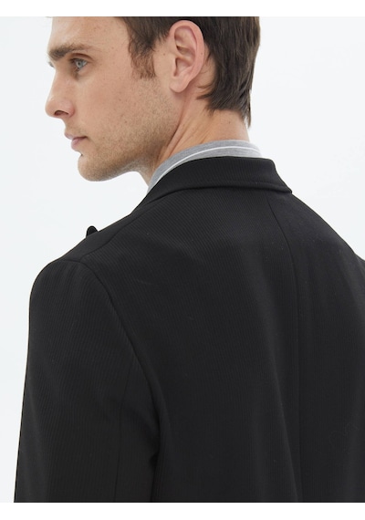 Kip Siyah Desenli Modern Fit Takım Elbise Siyah
