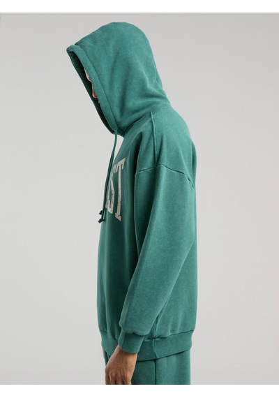 Everlast Authentic Boxing Oversize Koyu Yeşil Erkek Kapüşonlu Sweatshirt Koyu Yeşil