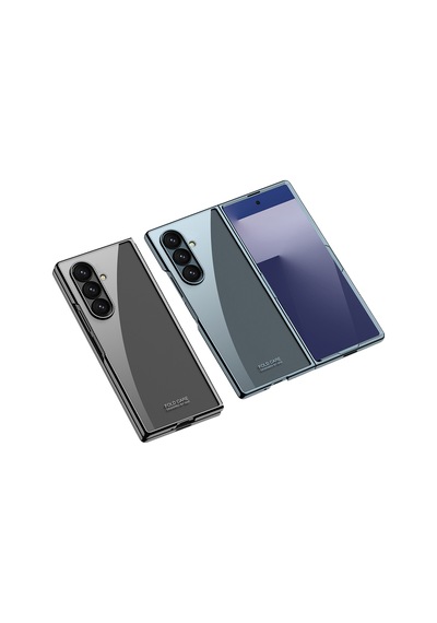 Subutu Galaxy Z Fold 7 Kılıf Zore Full Camlı Kıpta Kapak - Gri-yeşil Gri