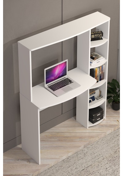 Çalışma Masası 5 Raflı Kitaplık Beyaz Beyaz Çalışma Masası 5 Raflı Kitaplık Beyaz Beyaz