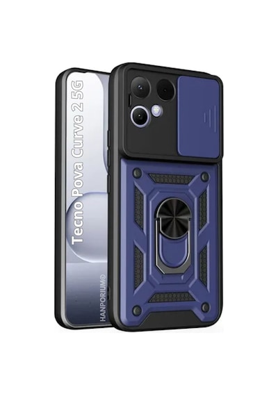 Tecno Pova Curve 2 5g Uyumlu Tank Kılıf - Extra Darbe Koruma Zırhlı Outdoor Kapak - Lacivert