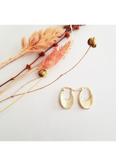 Sembol Gold Damla Model Altın Küpe 14 Ayar İki Taraflı Kullanım 2.0 Cm