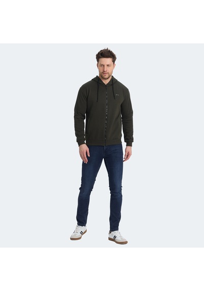 Slazenger KOZZAX IN Erkek Sweatshirt Haki