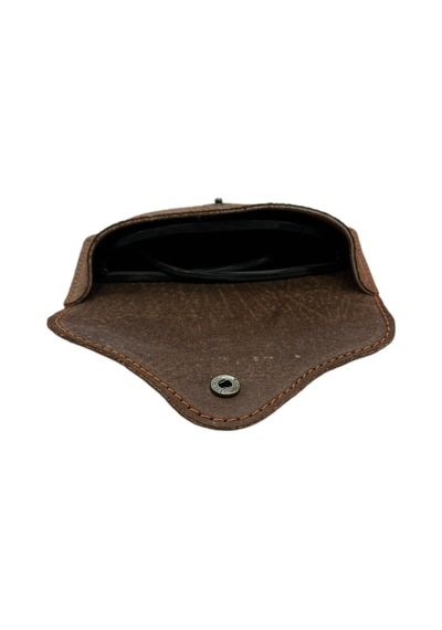 Ln Leather Gerçek Deri Gözlük Kılıfı Kahverengi