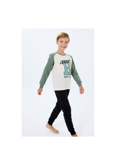 Rolypoly Erkek Çocuk Beyaz Pijama Takım Beyaz-01/6-7yas