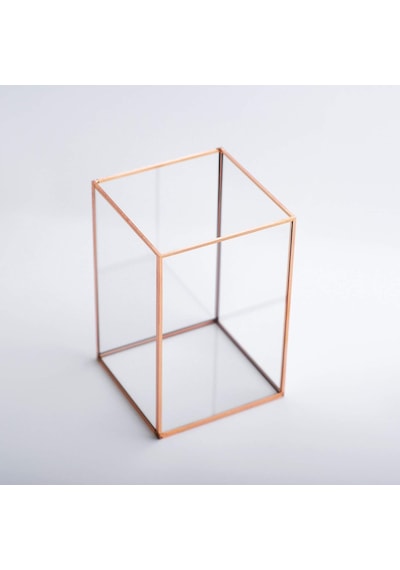 15x10x10cm Bakır Rose Gold Geometrik Teraryum Cam Fanus Vazo Mumluk Yapımı Dekoratif Çok Renkli