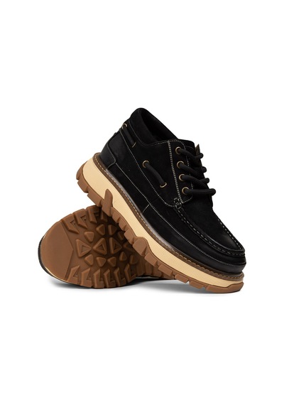 Deery Erkek Hakiki Nubuk Siyah Sneaker - 25550msyhc01 Siyah