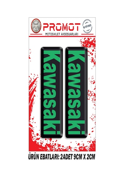 Kawasaki Ön Maşa 3d Kabartmalı 2'li Damla Sticker 1