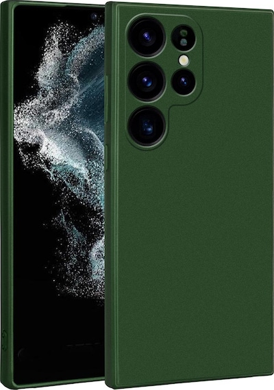 Noktaks Samsung Galaxy Uyumlu S23 Ultra Kılıf Mat Soft Premier Silikon Kapak Koyu Yeşil T26030