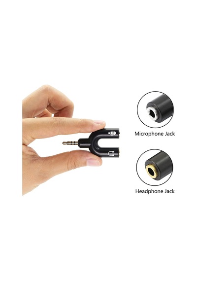 Aghbilgisayar Kulaklık Mikrofon Birleştirici Aparat 3.5Mm Erkek 2X3.5Mm Dişi 548564689