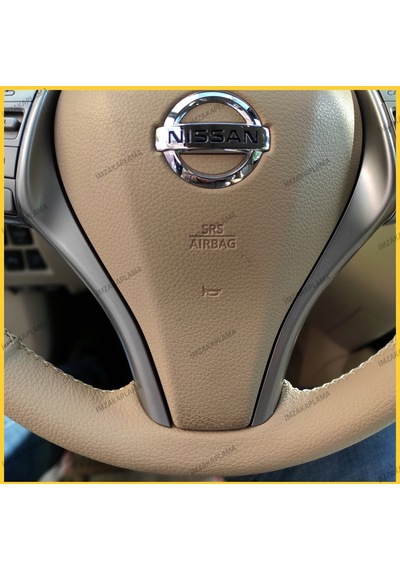 Nissan İxtiral Araca Özel Direksiyon Kılıfı Krem Deri