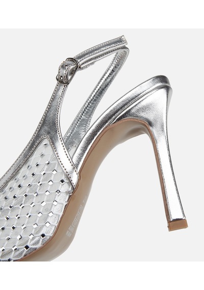 Hotiç Kadın Lame Taş Detaylı Arkası Açık Stiletto -