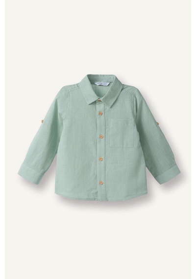Defacto Erkek Bebek Flamlı Poplin Gömlek G7092a526spgn1123 Yeşil-gn1123
