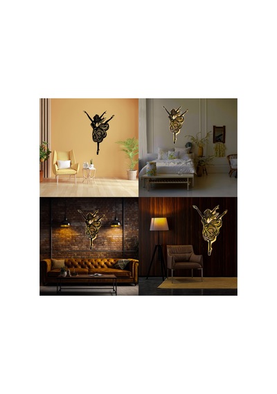 Led Işıklı Kadın Ve Dans Temalı Tablo Alina Balerin Dekoratif Tablo Gece Lambası Sarı - 737257010 Sarı
