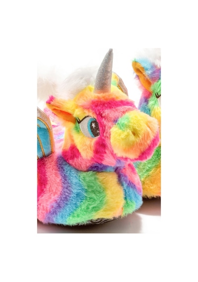 Twigy Rainbow Kadın Hayvanlı Panduf Renkli 36/41 AA0645 Fuşya - Yeşil